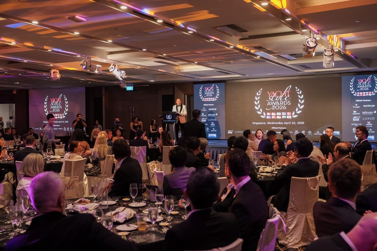 Yacht Style Awards 2026 gala dinner at ONE°15 Marina Sentosa Cove, Singapore — 22 April 2026