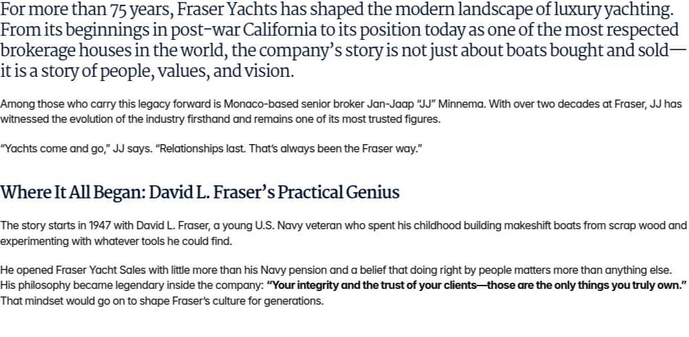 Fraser Yachts Founded